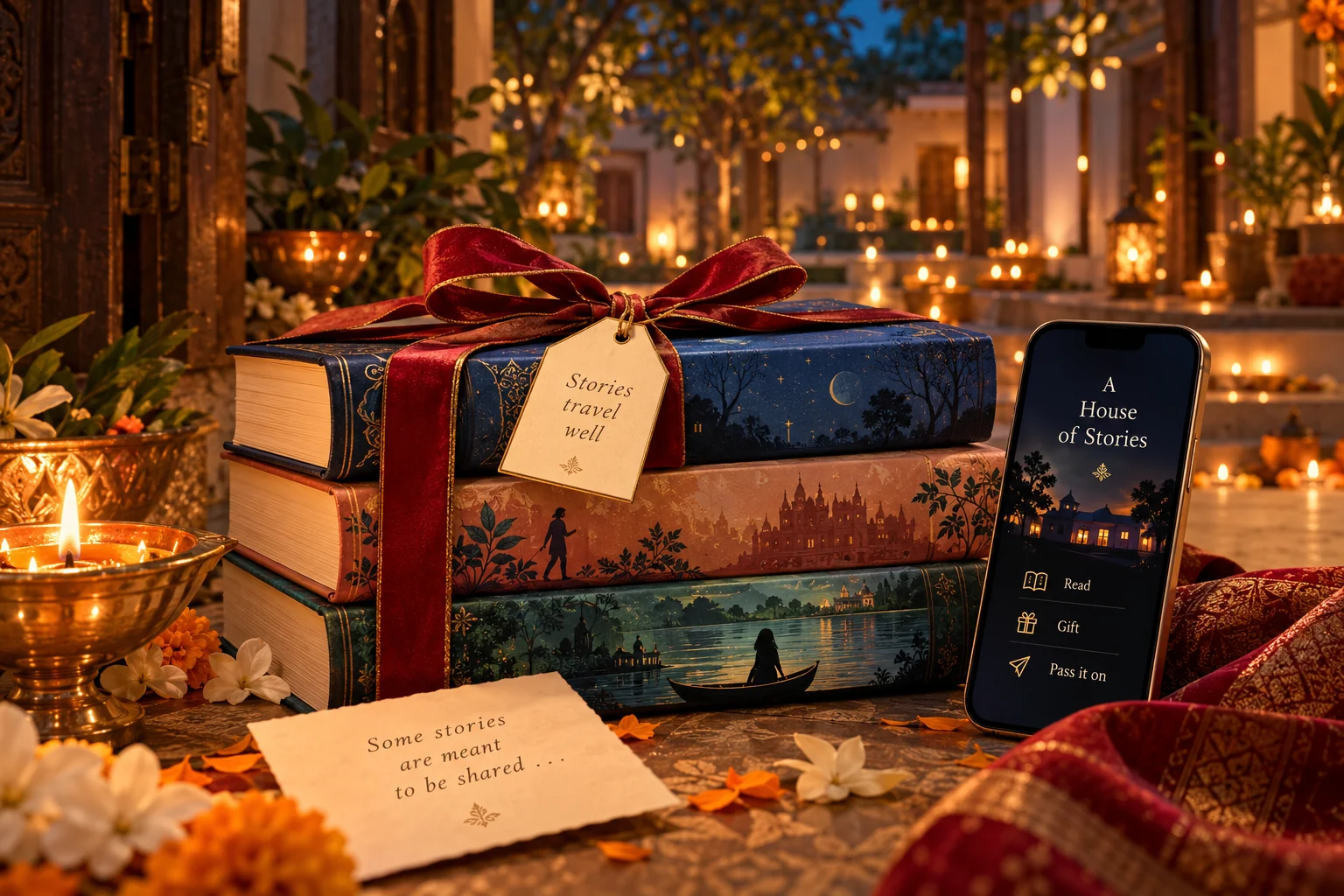 A festive Story Bouquet from the Story House of Nirav Manubhai, ready to be shared